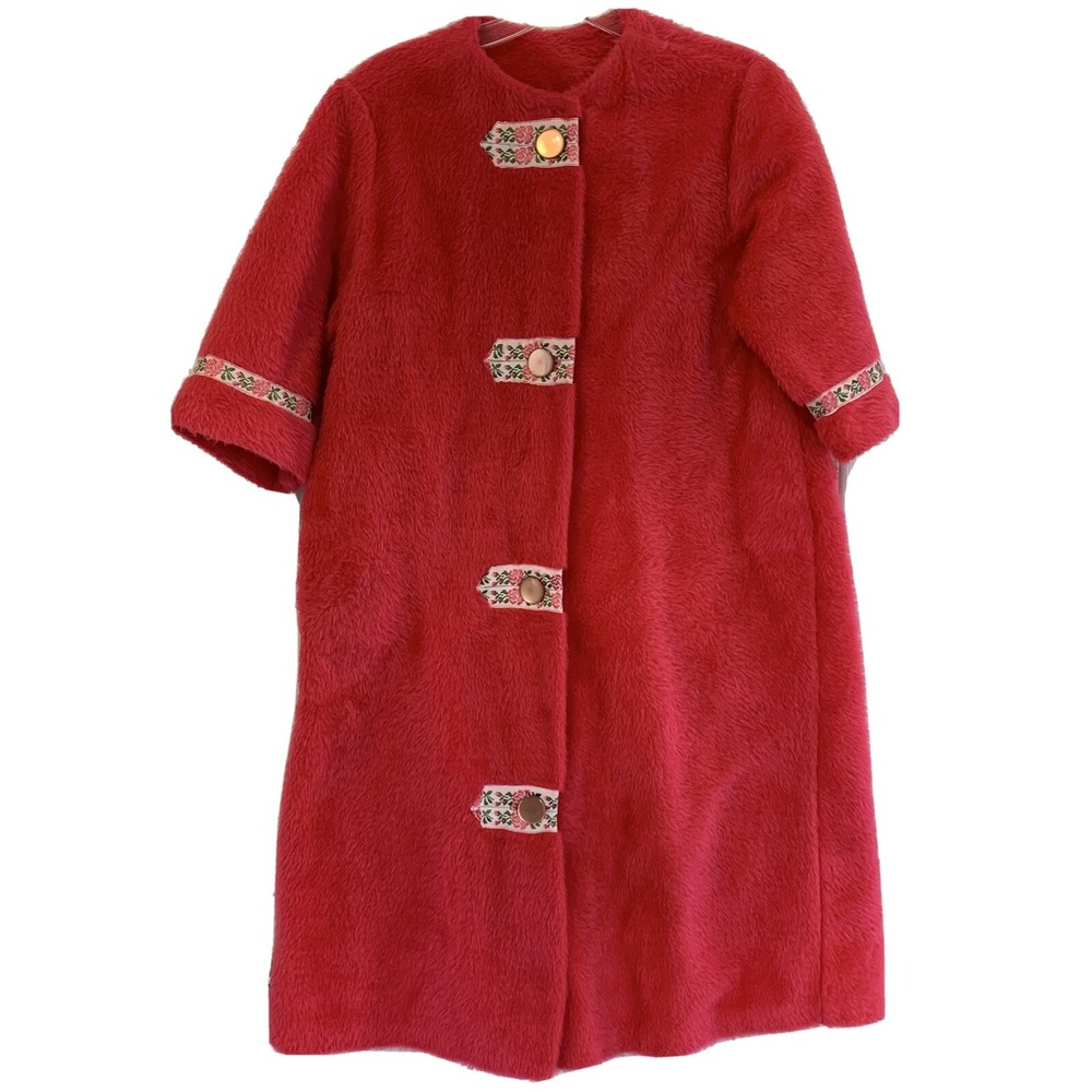 Handmade Vintage Faux Fur 1/2 Sleeve Coat Jacket Hipster Festival 50s 60s